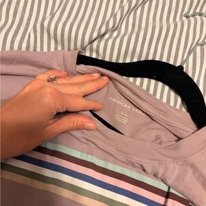 American Eagle Striped cropped long sleeve T-Shirt